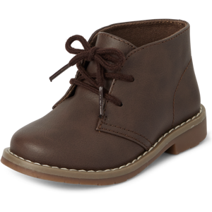 The Children's Place Toddler Boys Lace Up Boots   Size 8T   Brown   100% Faux Leather