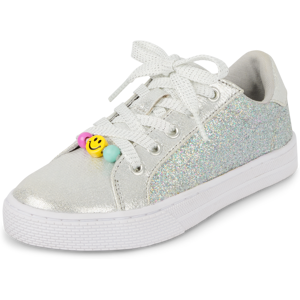 The Children's Place Girls Beaded Glitter Low Top Sneakers   Size YOUTH 5   Metallic   100% Faux Leather