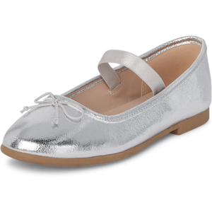 The Children's Place Girls Bow Ballet Flats   Size YOUTH 13   Metallic   100% Faux Leather