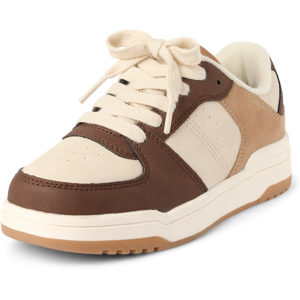 The Children's Place Boys Colorblock Low Top Sneakers   Size YOUTH 5   Brown   100% Faux Leather