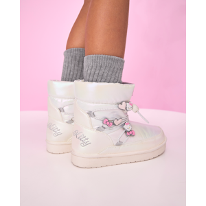 The Children's Place Girls Hello Kitty® Iridescent Embroidered Puffer Boots   Size YOUTH 4   White