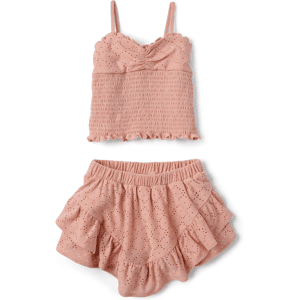 Sugar and Jade Tween Girls Textured Eyelet 2-Piece Outfit Set Size Large (12/14) Orange Cotton Sugar and Jade Tween Girls Textured Eyelet 2-Piece Outfit Set Size Large (12/14) Orange Cotton