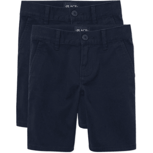 The Children's Place Girls Uniform Stretch Chino Shorts 2-Pack Size 14 Blue Cotton The Children's Place Girls Uniform Stretch Chino Shorts 2-Pack Size 14 Blue Cotton