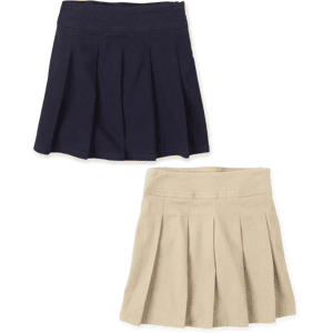 The Children's Place Girls Uniform Stretch Pleated Skort 2-Pack Size 16 Blue Cotton/Polyester/Spandex The Children's Place Girls Uniform Stretch Pleated Skort 2-Pack Size 16 Blue Cotton/Polyester/Spandex