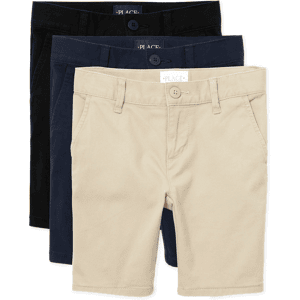 The Children's Place Girls Uniform Stretch Chino Shorts 3-Pack Size 6X/7 Cotton The Children's Place Girls Uniform Stretch Chino Shorts 3-Pack Size 6X/7 Cotton