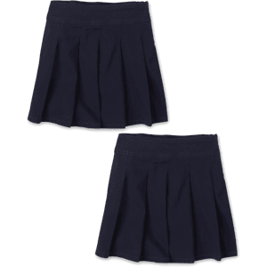The Children's Place Girls Uniform Stretch Pleated Skort 2-Pack - Slim Size 6X/7S Blue Cotton/Polyester/Spandex The Children's Place Girls Uniform Stretch Pleated Skort 2-Pack - Slim Size 6X/7S Blue Cotton/Polyester/Spandex