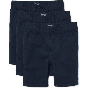 The Children's Place Boys Uniform Stretch Chino Shorts 3-Pack Size 6 Blue Cotton/Polyester/Spandex The Children's Place Boys Uniform Stretch Chino Shorts 3-Pack Size 6 Blue Cotton/Polyester/Spandex