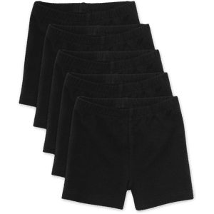 The Children's Place Toddler Girls Cartwheel Shorts 5-Pack Size 2T Black Cotton/Spandex The Children's Place Toddler Girls Cartwheel Shorts 5-Pack Size 2T Black Cotton/Spandex