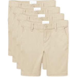 The Children's Place Girls Uniform Stretch Chino Shorts 4-Pack Size 6X/7 Tan Cotton The Children's Place Girls Uniform Stretch Chino Shorts 4-Pack Size 6X/7 Tan Cotton