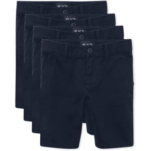 The Children's Place Girls Uniform Stretch Chino Shorts 4-Pack Size 6X/7 Blue Cotton The Children's Place Girls Uniform Stretch Chino Shorts 4-Pack Size 6X/7 Blue Cotton