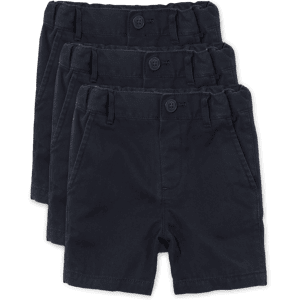 The Children's Place Baby And Toddler Boys Uniform Stretch Chino Shorts 3-Pack Size 9-12 M Blue Cotton/Spandex The Children's Place Baby And Toddler Boys Uniform Stretch Chino Shorts 3-Pack Size 9-12 M Blue Cotton/Spandex