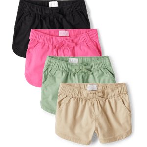 The Children's Place Girls Twill Pull On Shorts 4-Pack 100% Cotton The Children's Place Girls Twill Pull On Shorts 4-Pack 100% Cotton