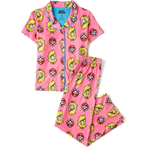 The Children's Place Girls Super Mario™ Princess Peach Button Front Pajamas Size 4 Polyester/Spandex The Children's Place Girls Super Mario™ Princess Peach Button Front Pajamas Size 4 Polyester/Spandex