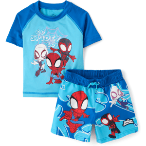 The Children's Place Toddler Boys Spidey™ Rashguard 2-Piece Swimsuit Size 12-18 M Blue The Children's Place Toddler Boys Spidey™ Rashguard 2-Piece Swimsuit Size 12-18 M Blue