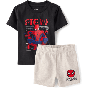 The Children's Place Toddler Boys Spider-Man™ 2-Piece Outfit Set Size 2T Black Cotton/Polyester The Children's Place Toddler Boys Spider-Man™ 2-Piece Outfit Set Size 2T Black Cotton/Polyester