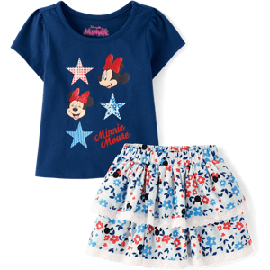 The Children's Place Toddler Girls Minnie Mouse™ Americana 2-Piece Outfit Set Size 5T Blue 100% Cotton The Children's Place Toddler Girls Minnie Mouse™ Americana 2-Piece Outfit Set Size 5T Blue 100% Cotton