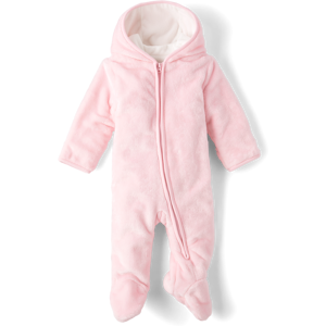 The Children's Place Baby Girls Faux Fur Microfleece Lined Bunting Size 12-18 M Pink 100% Polyester Microfleece The Children's Place Baby Girls Faux Fur Microfleece Lined Bunting Size 12-18 M Pink 100% Polyester Microfleece