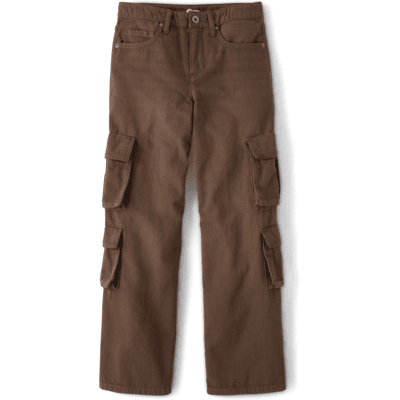 Sugar and Jade Tween Girls Garment Dyed Baggy Cargo Jeans Size 12 Brown 100% Cotton Sugar and Jade Tween Girls Garment Dyed Baggy Cargo Jeans Size 12 Brown 100% Cotton