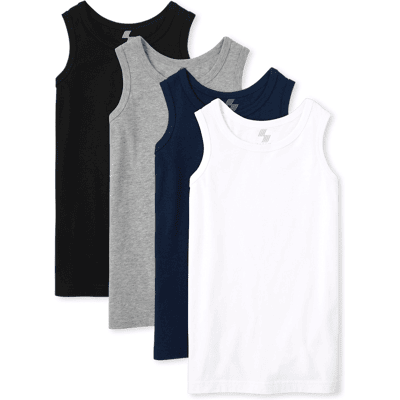 The Children's Place Boys Tank Top 4-Pack Size XS (4) Cotton/Polyester The Children's Place Boys Tank Top 4-Pack Size XS (4) Cotton/Polyester