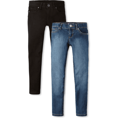 The Children's Place Girls Super Skinny Jeans 2-Pack Size 6X/7 Cotton/Polyester/Spandex The Children's Place Girls Super Skinny Jeans 2-Pack Size 6X/7 Cotton/Polyester/Spandex