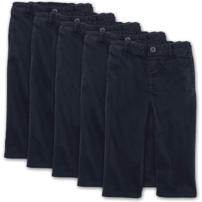 The Children's Place Baby And Toddler Boys Uniform Relaxed Straight Chino Pants 5-Pack Size 9-12 M Blue 100% Cotton The Children's Place Baby And Toddler Boys Uniform Relaxed Straight Chino Pants 5-Pack Size 9-12 M Blue 100% Cotton