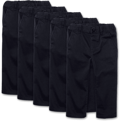 The Children's Place Baby And Toddler Boys Uniform Relaxed Straight Chino Pants 5-Pack Size 3T Blue 100% Cotton The Children's Place Baby And Toddler Boys Uniform Relaxed Straight Chino Pants 5-Pack Size 3T Blue 100% Cotton