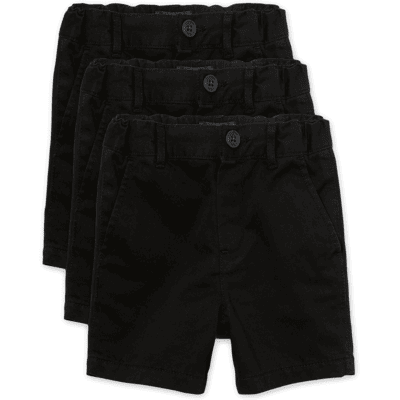 The Children's Place Baby And Toddler Boys Uniform Chino Shorts 3-Pack Size 3T Black 100% Cotton The Children's Place Baby And Toddler Boys Uniform Chino Shorts 3-Pack Size 3T Black 100% Cotton