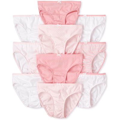 The Children's Place Girls Underwear 10-Pack Size Small (5/6) Pink 100% Cotton The Children's Place Girls Underwear 10-Pack Size Small (5/6) Pink 100% Cotton