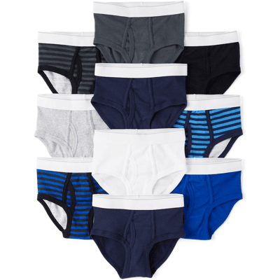 The Children's Place Boys Brief Underwear 10-Pack Size 2XL (16) Blue Cotton The Children's Place Boys Brief Underwear 10-Pack Size 2XL (16) Blue Cotton
