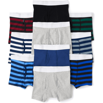 The Children's Place Boys Boxer Brief Underwear 10-Pack Size Medium (7/8) Blue Cotton The Children's Place Boys Boxer Brief Underwear 10-Pack Size Medium (7/8) Blue Cotton