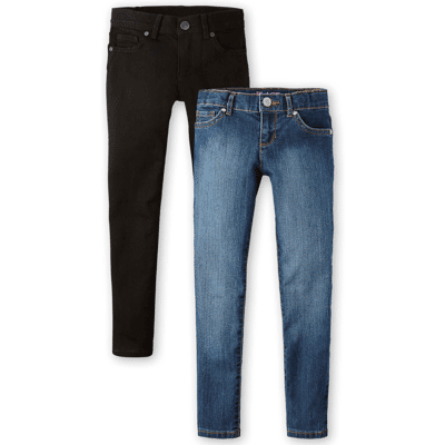 The Children's Place Girls Super Skinny Jeans 2-Pack - Plus Size 20P Cotton/Polyester/Spandex The Children's Place Girls Super Skinny Jeans 2-Pack - Plus Size 20P Cotton/Polyester/Spandex