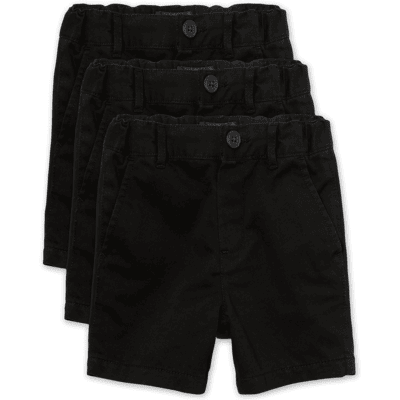 The Children's Place Baby And Toddler Boys Uniform Stretch Chino Shorts 3-Pack Size 3T Black Cotton/Spandex The Children's Place Baby And Toddler Boys Uniform Stretch Chino Shorts 3-Pack Size 3T Black Cotton/Spandex
