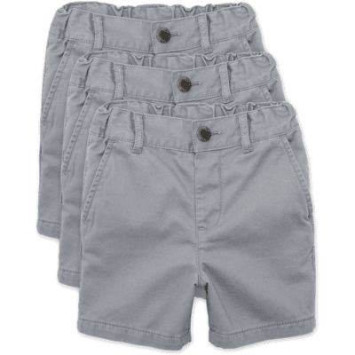 The Children's Place Baby And Toddler Boys Uniform Stretch Chino Shorts 3-Pack Size 3T Gray Cotton/Spandex The Children's Place Baby And Toddler Boys Uniform Stretch Chino Shorts 3-Pack Size 3T Gray Cotton/Spandex
