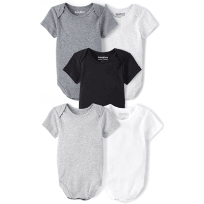 The Children's Place Baby Bodysuit 5-Pack Size 0-3 M Cotton The Children's Place Baby Bodysuit 5-Pack Size 0-3 M Cotton