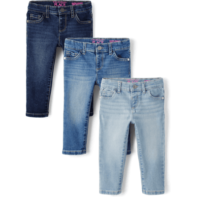 The Children's Place Toddler Girls Super Skinny Jeans 3-Pack Size 2T Cotton The Children's Place Toddler Girls Super Skinny Jeans 3-Pack Size 2T Cotton