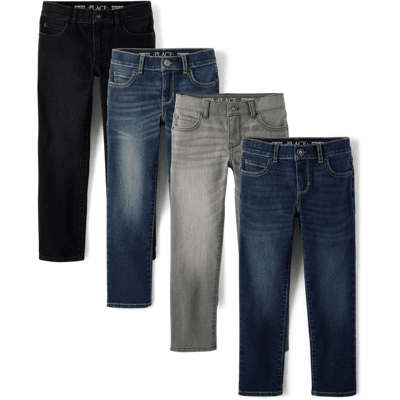 The Children's Place Boys Straight Jeans 4-Pack Size 12 Cotton/Polyester The Children's Place Boys Straight Jeans 4-Pack Size 12 Cotton/Polyester