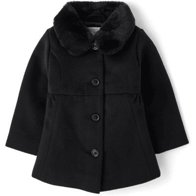 The Children's Place Toddler Girls Bow Coat Size 4T Black The Children's Place Toddler Girls Bow Coat Size 4T Black