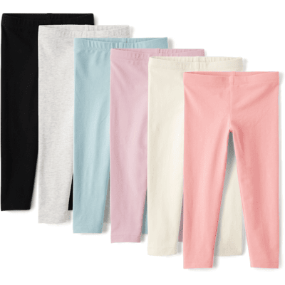 The Children's Place Toddler Girls Leggings 6-Pack Size 5T Pink Cotton/Spandex The Children's Place Toddler Girls Leggings 6-Pack Size 5T Pink Cotton/Spandex