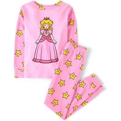 The Children's Place Girls Super Mario™ Princess Peach Snug Fit Cotton Pajamas Size 8 100% Cotton The Children's Place Girls Super Mario™ Princess Peach Snug Fit Cotton Pajamas Size 8 100% Cotton