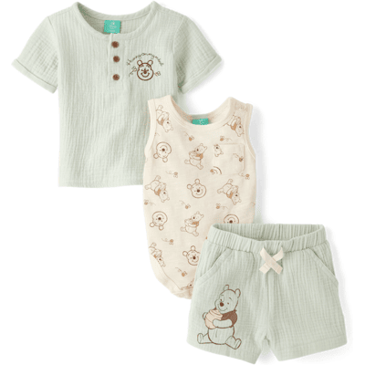 The Children's Place Baby Boys Winnie The Pooh™ 3-Piece Outfit Set Size 3-6 M 100% Cotton The Children's Place Baby Boys Winnie The Pooh™ 3-Piece Outfit Set Size 3-6 M 100% Cotton