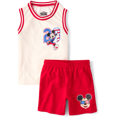 The Children's Place Boys Mickey Mouse™ Americana 2-Piece Outfit Set Size 5 Cream The Children's Place Boys Mickey Mouse™ Americana 2-Piece Outfit Set Size 5 Cream