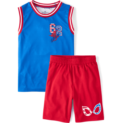 The Children's Place Boys Spider-Man™ Americana 2-Piece Outfit Set Size 2XL (16) Blue The Children's Place Boys Spider-Man™ Americana 2-Piece Outfit Set Size 2XL (16) Blue