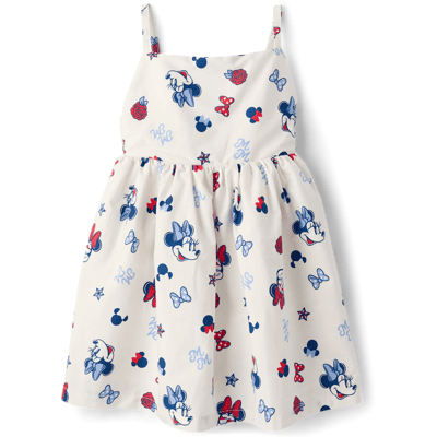 The Children's Place Girls Minnie Mouse™ Americana Dress Size Medium (7/8) Blue 100% Cotton The Children's Place Girls Minnie Mouse™ Americana Dress Size Medium (7/8) Blue 100% Cotton