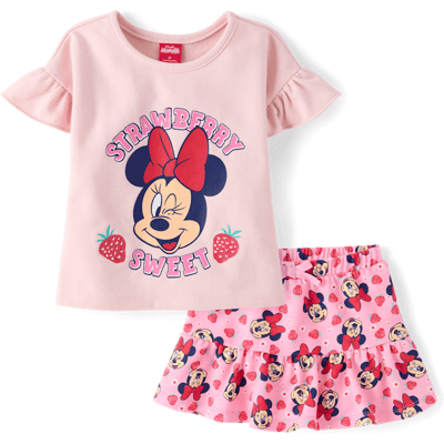 The Children's Place Toddler Girls Minnie Mouse™ Strawberry 2-Piece Outfit Set Size 5T Pink Cotton/Polyester/Spandex The Children's Place Toddler Girls Minnie Mouse™ Strawberry 2-Piece Outfit Set Size 5T Pink Cotton/Polyester/Spandex