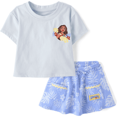 The Children's Place Toddler Girls Moana™ Tropical Leaf 2-Piece Outfit Set Size 12-18 M Blue 100% Cotton The Children's Place Toddler Girls Moana™ Tropical Leaf 2-Piece Outfit Set Size 12-18 M Blue 100% Cotton