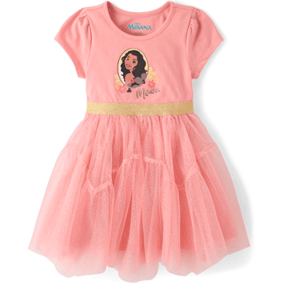 The Children's Place Toddler Girls Moana™ Glitter Tutu Dress Size 4T Pink Cotton The Children's Place Toddler Girls Moana™ Glitter Tutu Dress Size 4T Pink Cotton