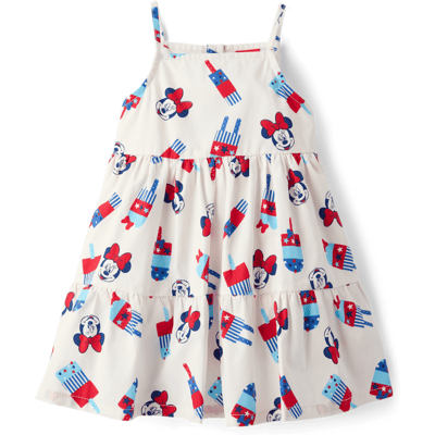 The Children's Place Toddler Girls Minnie Mouse™ Americana Tiered Dress Size 3T Blue 100% Cotton The Children's Place Toddler Girls Minnie Mouse™ Americana Tiered Dress Size 3T Blue 100% Cotton