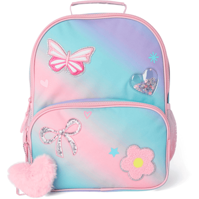 The Children's Place Toddler Girls Ombre Embroidered Patch Backpack The Children's Place Toddler Girls Ombre Embroidered Patch Backpack
