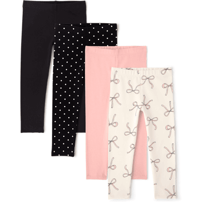 The Children's Place Toddler Girls Bow Leggings 4-Pack Size 3T Pink Cotton/Spandex The Children's Place Toddler Girls Bow Leggings 4-Pack Size 3T Pink Cotton/Spandex
