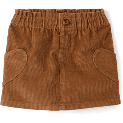 The Children's Place Toddler Girls Heart Pocket Corduroy Skirt Size 2T Brown Cotton The Children's Place Toddler Girls Heart Pocket Corduroy Skirt Size 2T Brown Cotton
